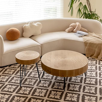 2-Piece Boho Farmhouse Nesting Table - Image 6