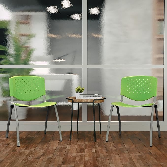 Flash Furniture HERCULES Series 880 lb. Capacity Green Plastic Stack Chair - Image 7