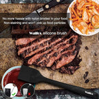 WALFOS Extra Large Silicone Basting Pastry Brush, 2.5 inch Wide Bristle Butter Oil Brush, Prefect for BBQ Grill Baking Kitchen Cooking-Pieces Design, BPA Free and Dishwasher safe