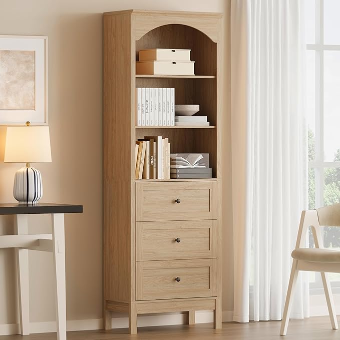 Bookshelf with Drawers, Floor Standing Display Storage Cabinet by JMHDYG
