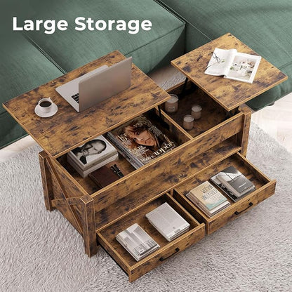 Seventable Coffee Table, 39.3" Lift Top Coffee Table - Image 4