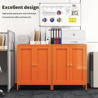 Orange Metal Storage Cabinet - Image 6