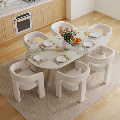 BESTANO Set of 4 Modern Velvet Fabric Upholstered Dining Chairs - Image 2