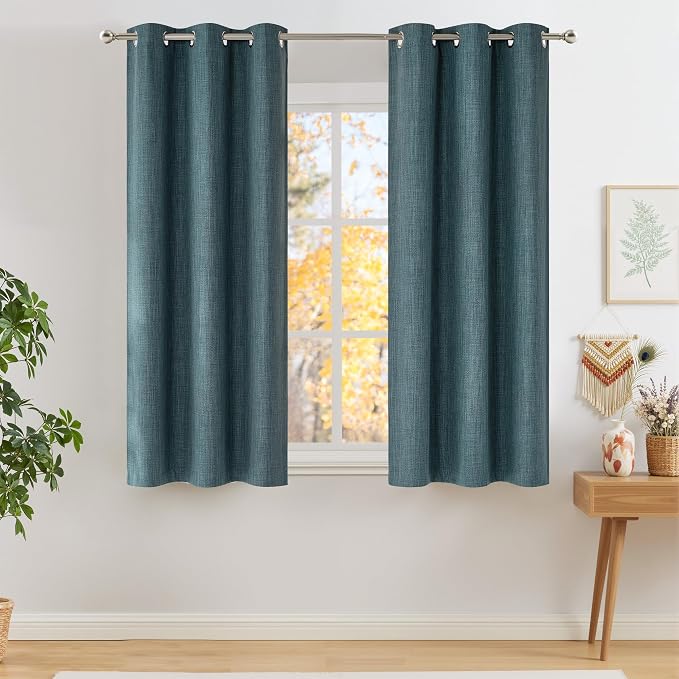 NICETOWN Short Greyish Blue Blackout Curtains 63 inches Long by NICETOWN