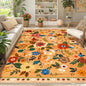 RELEANY Floral Washable 6x9 Area Rugs Yellow/Orange/Red | Flower Carpet Print by RELEANY