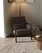 Garvee Mid-Century Modern Accent Chair, Chenille Upholstery, Solid Wood Armchair by Garvee
