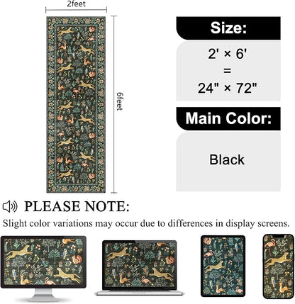 DUKINO 2x6 Runner Rug, Washable Animal Kitchen Rugs Non Slip, Low Pile - Image 2