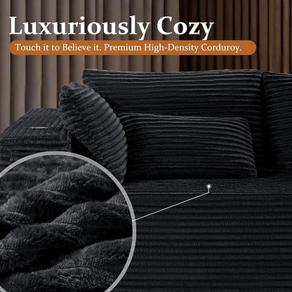 138" Oversized Cloud Sectional Couch, Comfort L Shaped Boneless Couch - Image 7