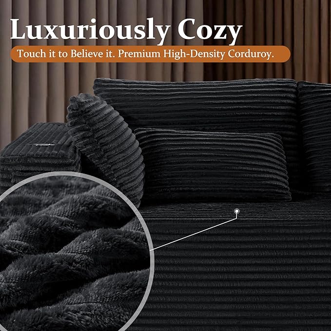 72" Cloud Sectional Couch, Comfort Sleep Sofa - Image 5