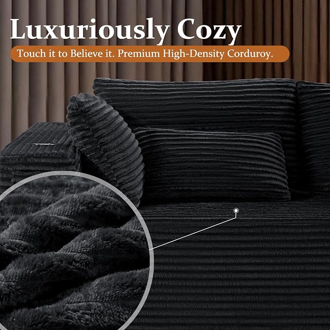 168" Cloud Sectional Couch, Comfort U Shaped Sofa - Image 5