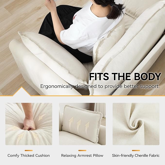 WUTUTUEE 41'' Modern Chenille Oversized Chair, Upholstered Accent Living Room - Image 4