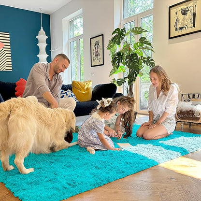 OLANLY 3x5 Machine Washable Small Bedside Rug, Soft Fluffy Shaggy Rugs - Image 7