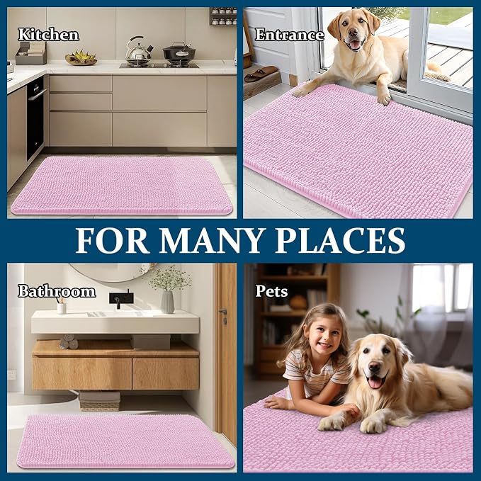 OLANLY Dog Door Mat for Muddy Paws 24x16, Super Absorbent Chenille Mud Mat | - Image 8