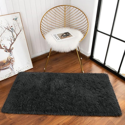 Chicrug Soft Runner Rug for Bedroom Living Room Plush Fluffy Rug 2x3 | Shag - Image 4