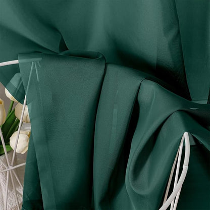 Hunter Green Sheer Curtains 54 Inches Long 2 Panels - Image 2
