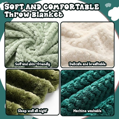 Newwiee 4 Pcs Flanne Fleece Throw Blanket - Image 4