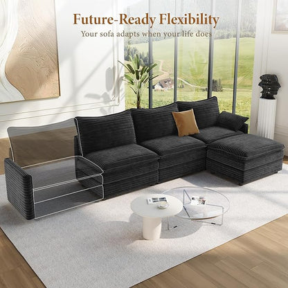 Vesgantti 108" Modular Cloud Couch, Deep Seat Sectional Sofa - Image 8