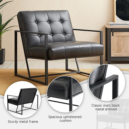 Glitzhome Mid Century Modern Accent Chairs Set of 2, Modern Living Room Chairs - Image 4