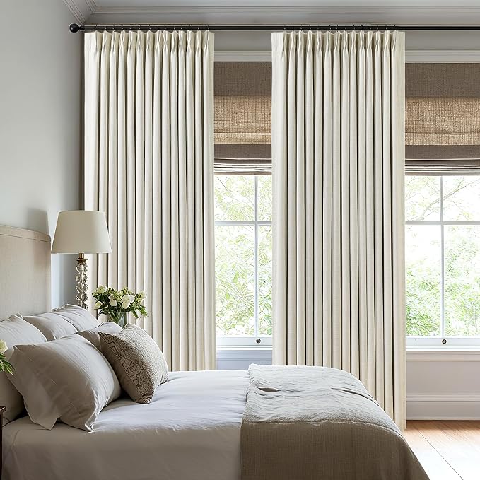 Pinch Pleated Linen Curtains 100% Blackout 84 Inches Long - Image 4