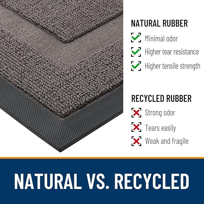 OLANLY Half Circle Front Door Mat Outside 35x23 All-Season Rubber Doormat | - Image 3