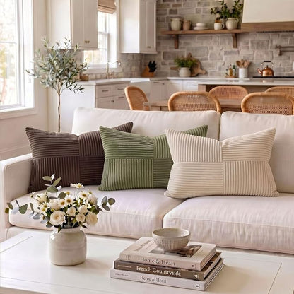 Fancy Homi 2 Packs Olive Green Lumbar Decorative Throw Pillow Covers 12x20 Inch - Image 2