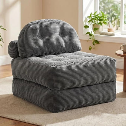 Convertible Corduroy Floor Sofa, 3-in-1 Folding Lazy Sofa Bed - Image 7