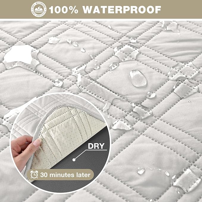 TAOCOCO 100% Waterproof Recliner Sofa Cover, Non Slip Split Couch Covers - Image 3