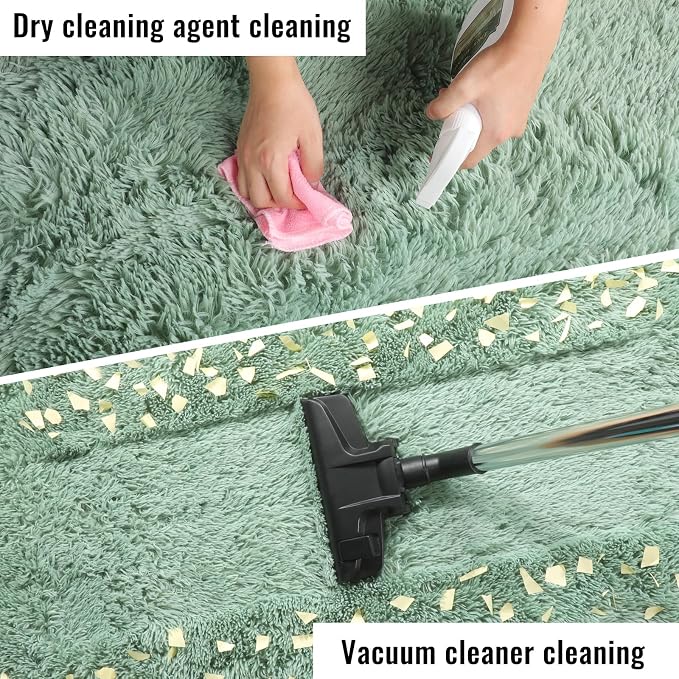 Sage Green Rugs for Living Room, 5x7 Ft Shaggy Rug Plush Carpet for Bedroom | - Image 6