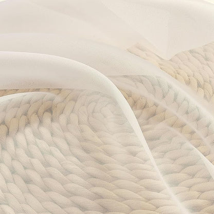 Cream Sheer Curtains 108 Inches Long 2 Panels - Image 6