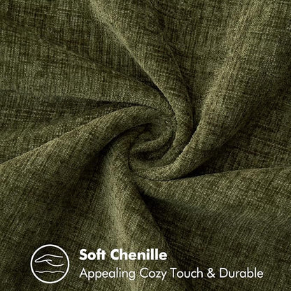 MIULEE Decorative Couch Throw Pillow Covers 16x16 Inch Olive Green 2 Pack | - Image 3