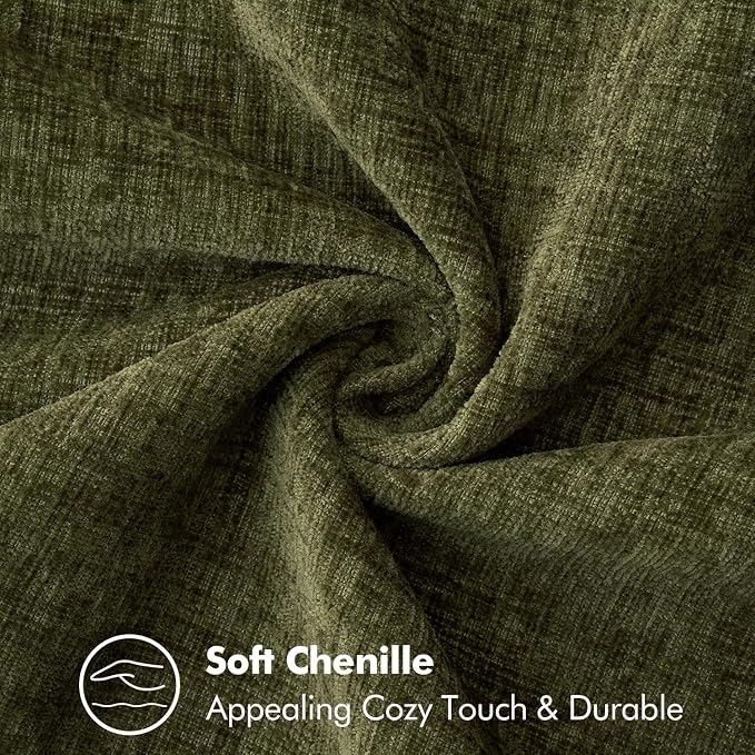 MIULEE Decorative Euro Sham Pillow Covers 24x24 Inch Olive Green 2 Pack | - Image 3