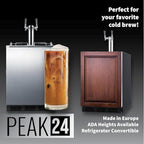 Summit 24" Cold Brew Kegerator, Dual Tap Kit, Stainless Steel- SBC7BRSCF2