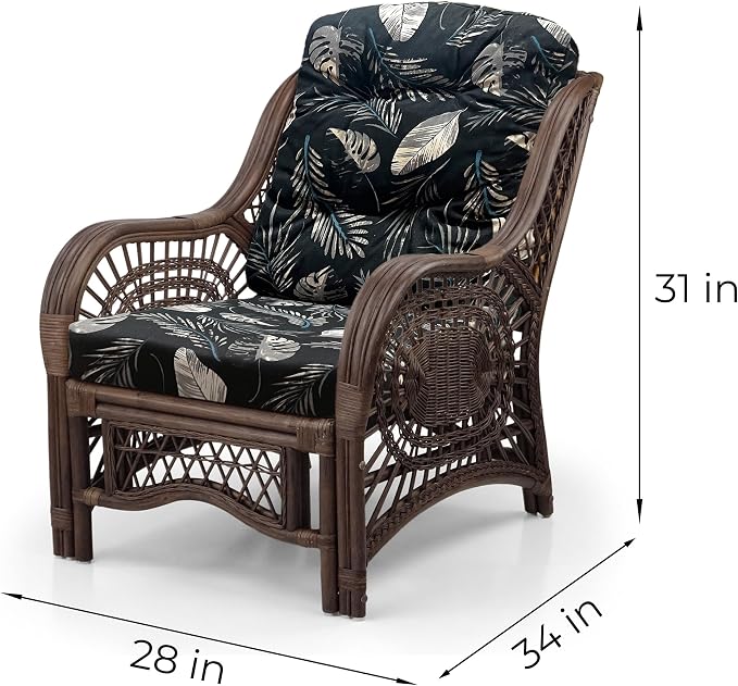 Malibu Lounge Living Accent Armchair Natural Rattan Wicker Handmade Design - Image 2