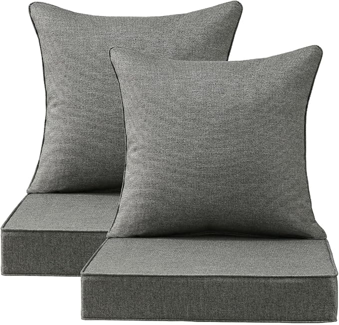 Sunbrella Outdoor Deep Seat & Back Cushion Set, 24 x 24 Inch Water Repellent by Supflourishia