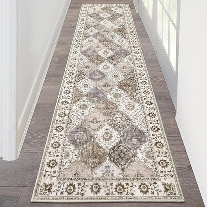 HEBE Hallway Runner Rug 2'x8', Washable Non Slip Kitchen Rug Runner | Soft Boho by HEBE