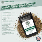 Elephantal Wellness Premium Menopause Herbal Tea | Hormonal Balance & Hot Flash Support with Chaste Berry, Red Clover, Black Cohosh & Valerian | Handmade, Caffeine-Free, Non-GMO Loose Leaf Blend | 2oz, 20 Servings
