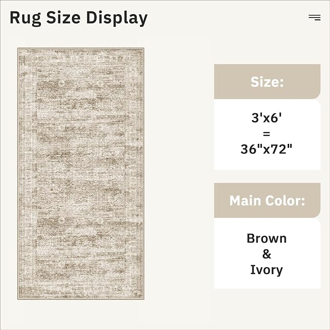 Soalmost Washable Kitchen Runner Rug 3x6 Hallway Entry Rugs Non-Slip, Foldable - Image 5