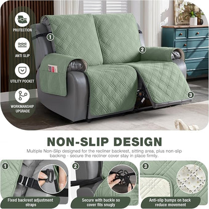 TAOCOCO 100% Waterproof Loveseat Recliner Covers 2 Seater, Split Loveseat Covers - Image 5