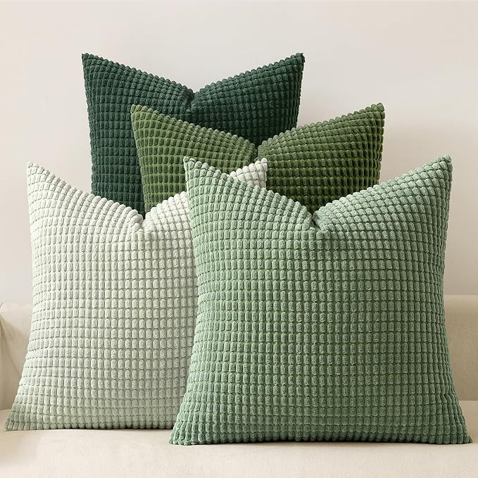 MIULEE Sage Green Pillow Covers 20x20 Inch Set of 4 Spring Boho Farmhouse Home by MIULEE