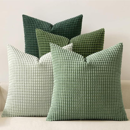 MIULEE Sage Green Pillow Covers 20x20 Inch Set of 4 Spring Boho Farmhouse Home by MIULEE