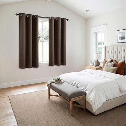 MIULEE Blackout Curtains for Bedroom 2 Panels 40"x54" Long Chocolate Brown | - Image 6