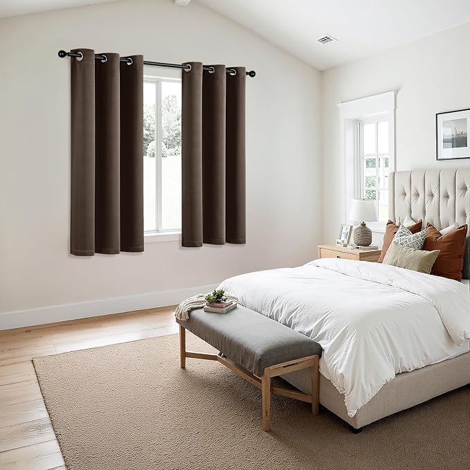 MIULEE Blackout Curtains for Bedroom 2 Panels 40"x63" Long Chocolate Brown | - Image 6