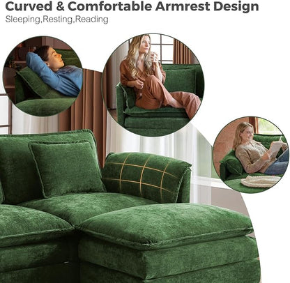 ELUCHANG Oversized 79" Modular Sectional Sofa Bed, Comfy Cloud Couch - Image 7