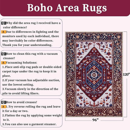 SERISSA 8x10 Washable Non Slip Boho Area Rug - Image 2