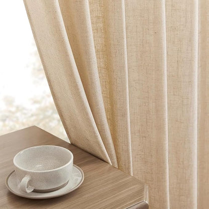 Joydeco Linen Curtains 108 Inch Length 2 Panel Sets, Light Filtering Curtains - Image 7
