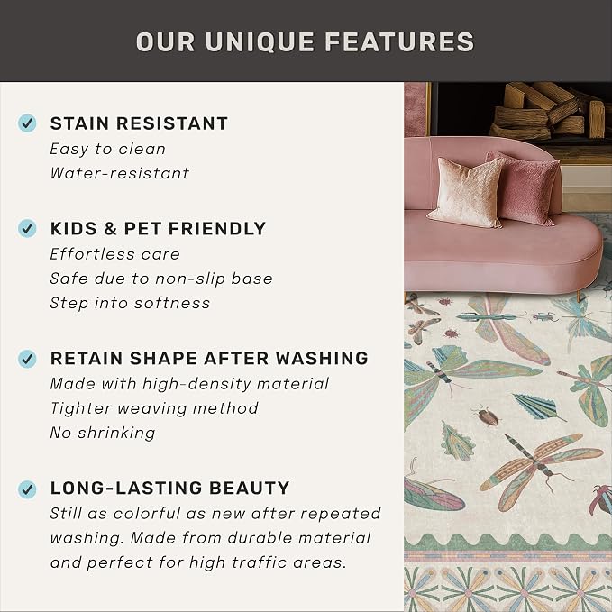 Washable Boho Bathroom Rug 2x3, Small Throw Rugs - Image 7