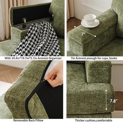 Oversized Living Room Chairs Set of 2, Comfy Accent Chair - Image 8