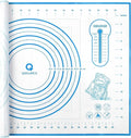 Silicone Pastry Mat with Measurement, Baking Mat for Fondant, Rolling Dough, Pie Crust, Pizza and Cookies, Fondant Mat,16" x 24", Blue