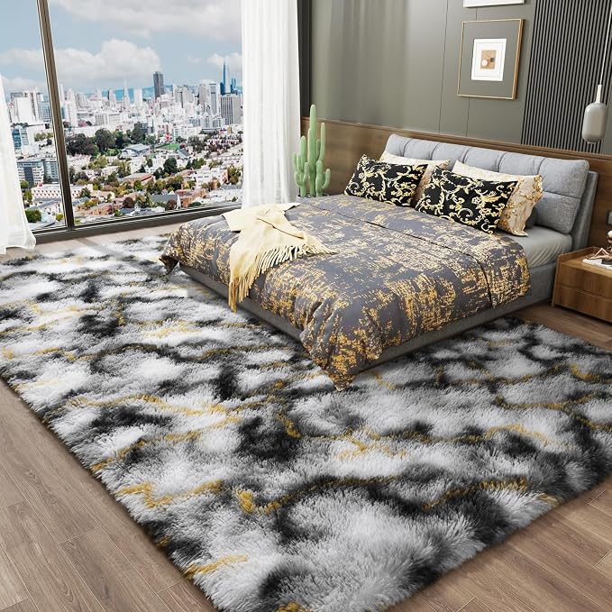 LOCHAS 4x6 Area Rugs Fluffy Living Room Carpets - Image 3