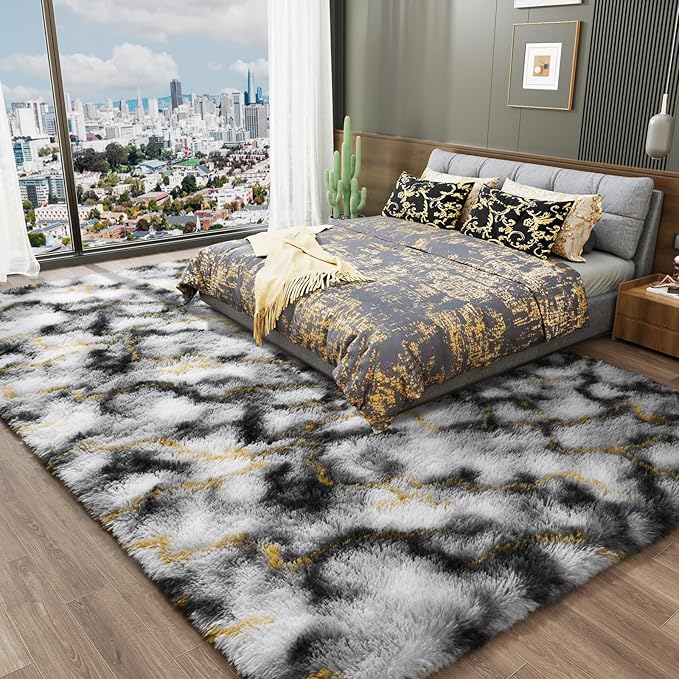 LOCHAS 5x8 Area Rugs Fluffy Living Room Carpets - Image 3